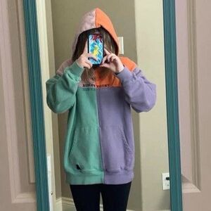 Teddy Fresh color block Hoodie